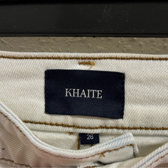 Khaite Kassandra Mid-rise Skinny Jeans In Washed Ivory - Size 26 - Picture 3 of 11